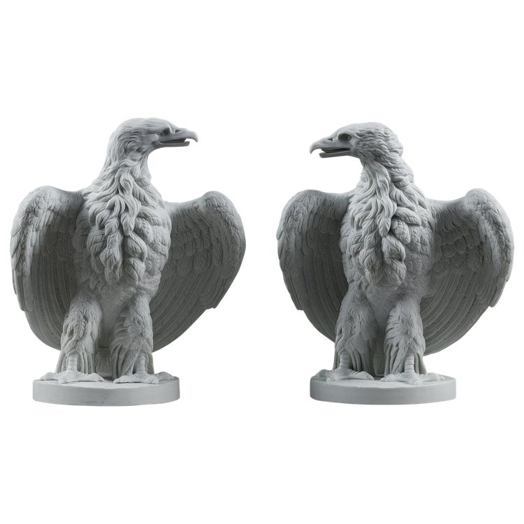 PAIR BISCUIT SCULPTURES OF NAPOLEON III EAGLES