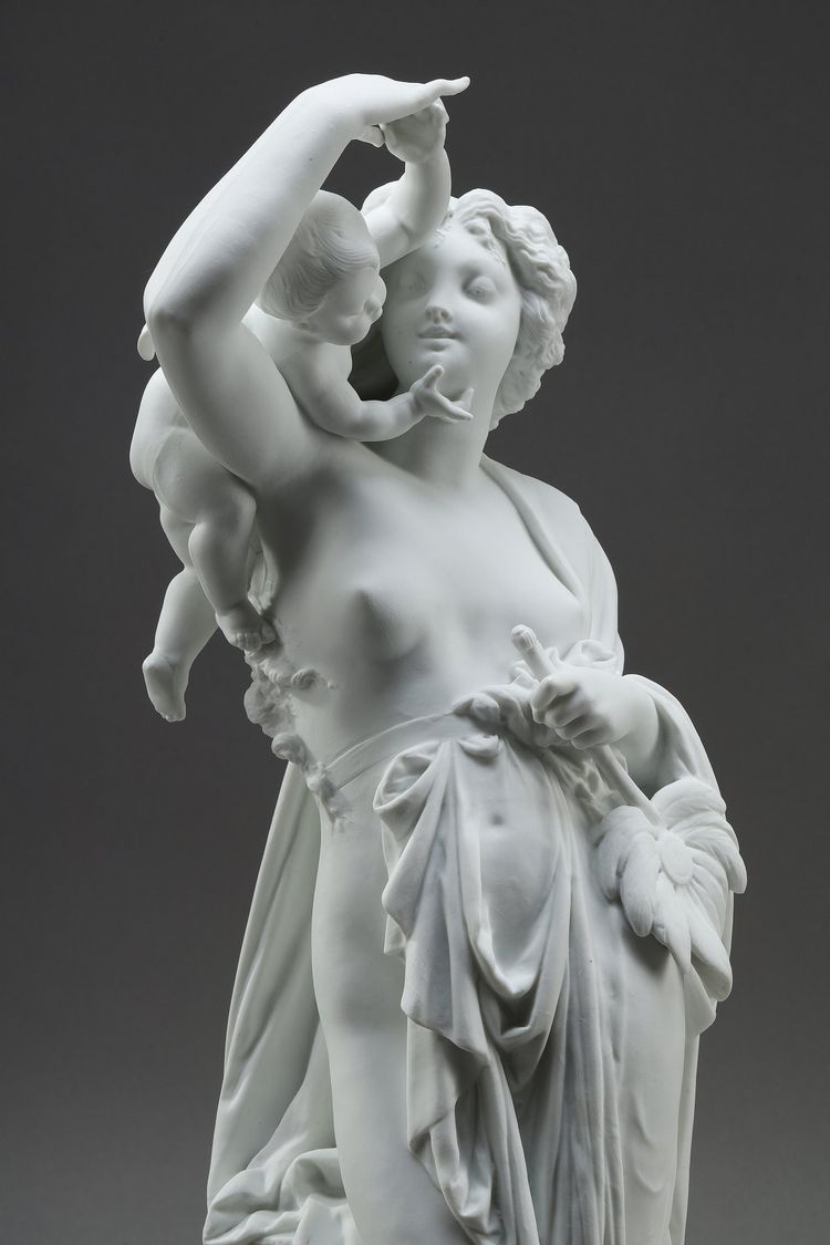 PAIR OF ALLEGORICAL FIGURES BISCUIT PORCELAIN, AFTER CARRIER-BELLEUSE