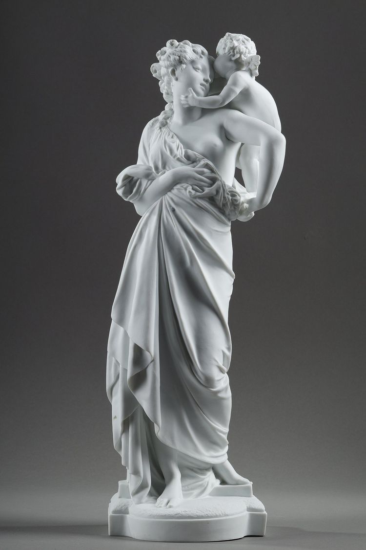 PAIR OF ALLEGORICAL FIGURES BISCUIT PORCELAIN, AFTER CARRIER-BELLEUSE