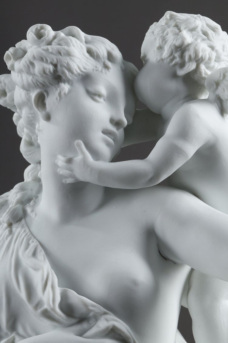 PAIR OF ALLEGORICAL FIGURES BISCUIT PORCELAIN, AFTER CARRIER-BELLEUSE