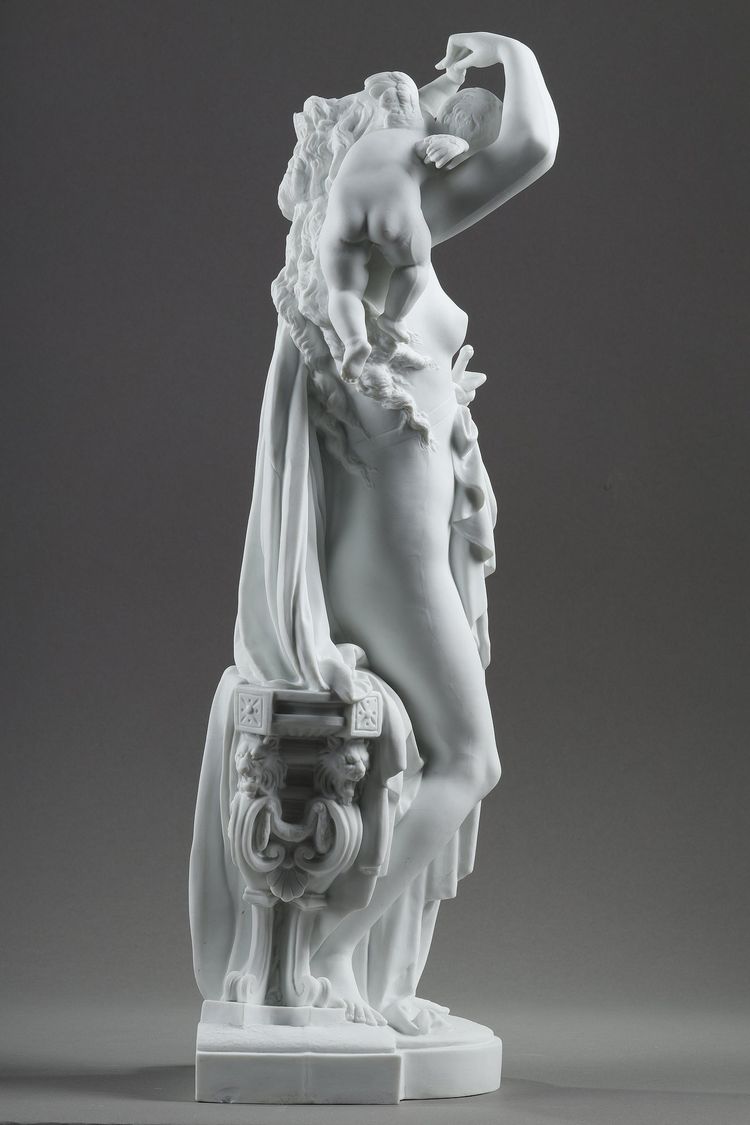 PAIR OF ALLEGORICAL FIGURES BISCUIT PORCELAIN, AFTER CARRIER-BELLEUSE