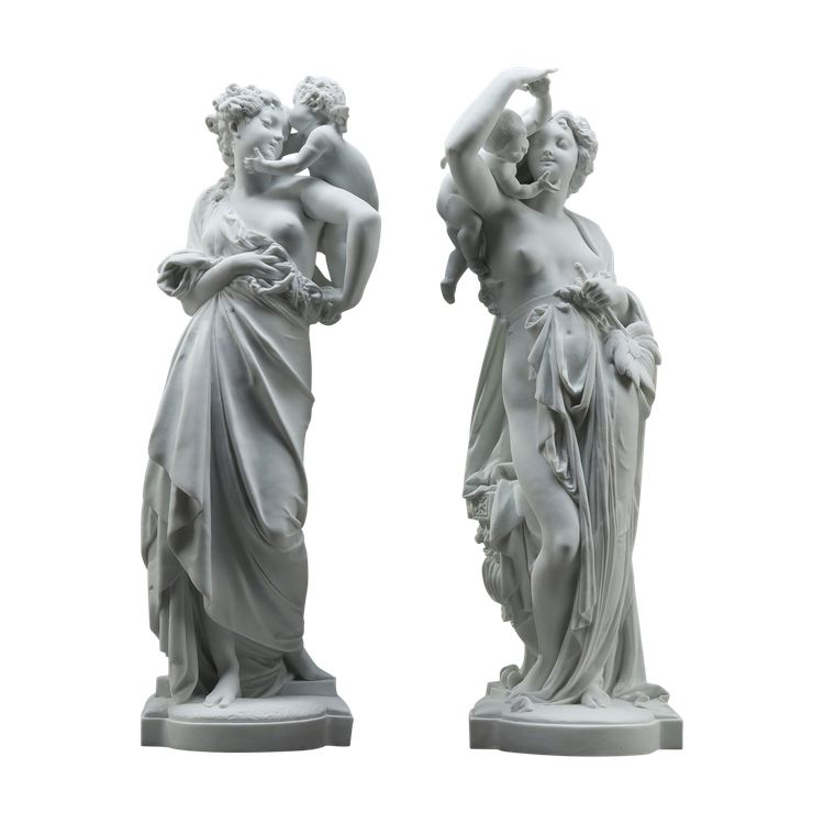 PAIR OF ALLEGORICAL FIGURES BISCUIT PORCELAIN, AFTER CARRIER-BELLEUSE