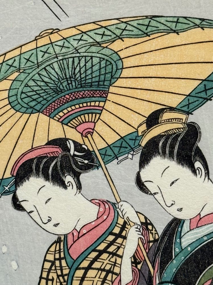 Suzuki Harunobu - Beauties Returning from Bathing in the Snow, Shōwa Period