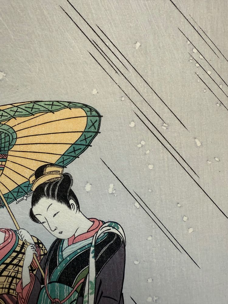 Suzuki Harunobu - Beauties Returning from Bathing in the Snow, Shōwa Period