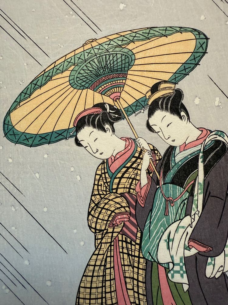 Suzuki Harunobu - Beauties Returning from Bathing in the Snow, Shōwa Period