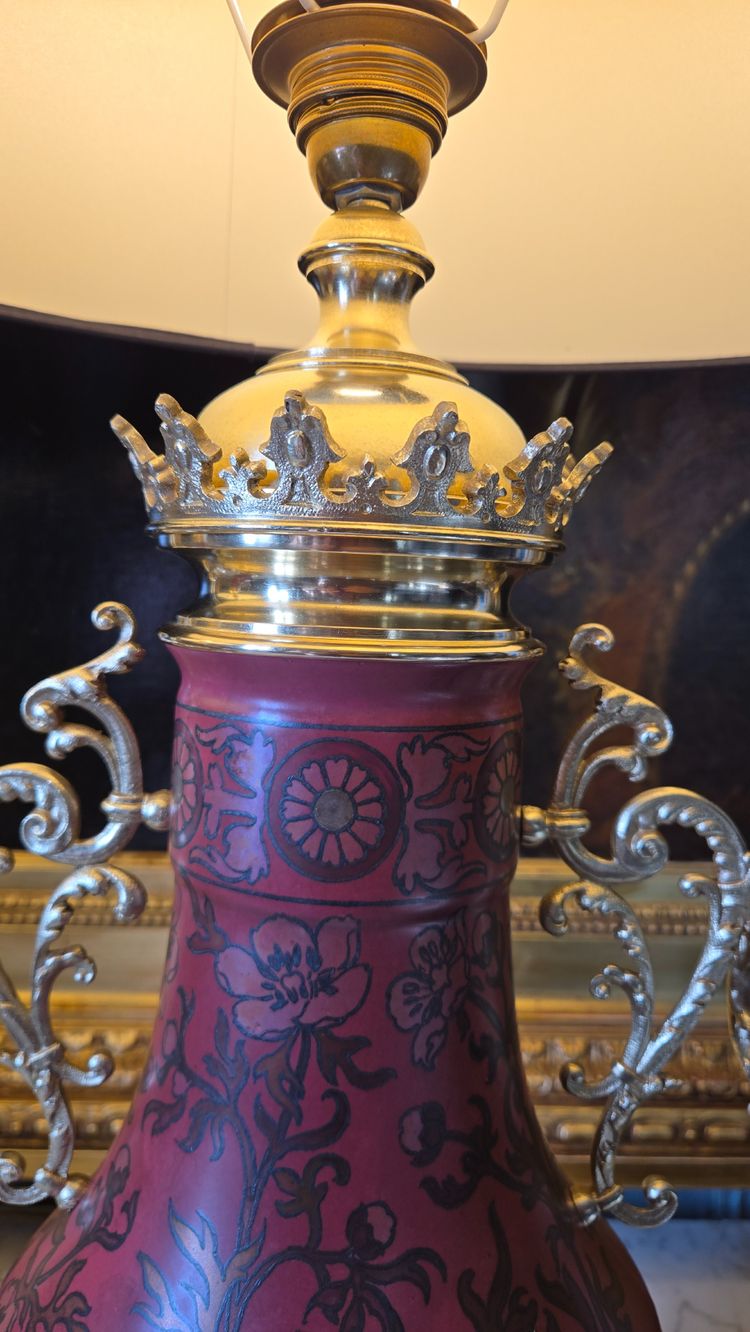 Coppia di lampade in porcellana Boch Frères, Napoleone III.