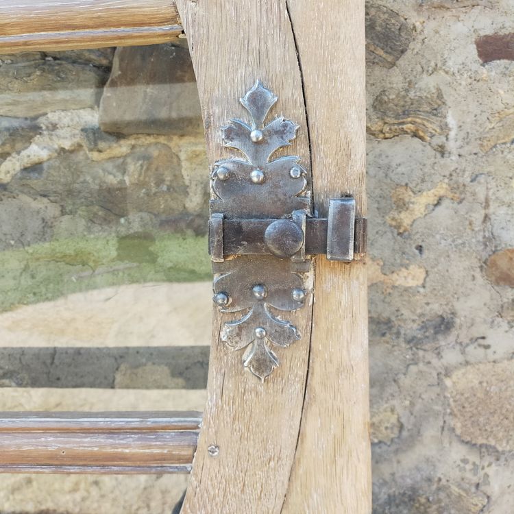 Grand Oeil De Boeuf Ovale En Chêne d'époque XVIIIème Ouvrant Porte Fenêtre Ancienne Boiserie