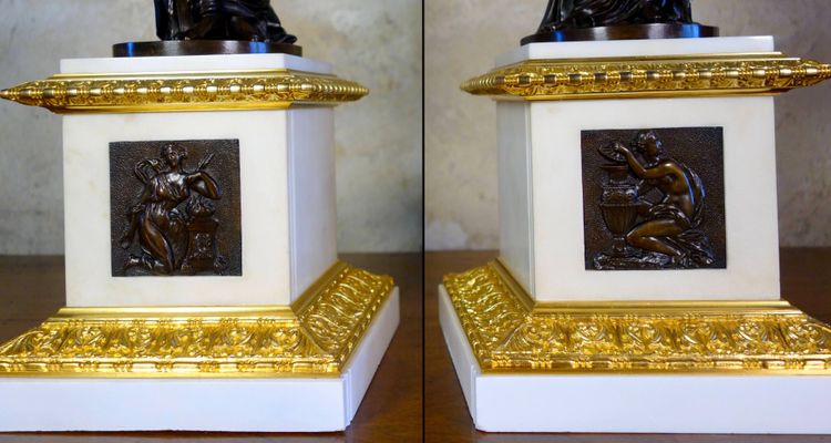Grande paire de candélabres à l’antique signée James Pradier