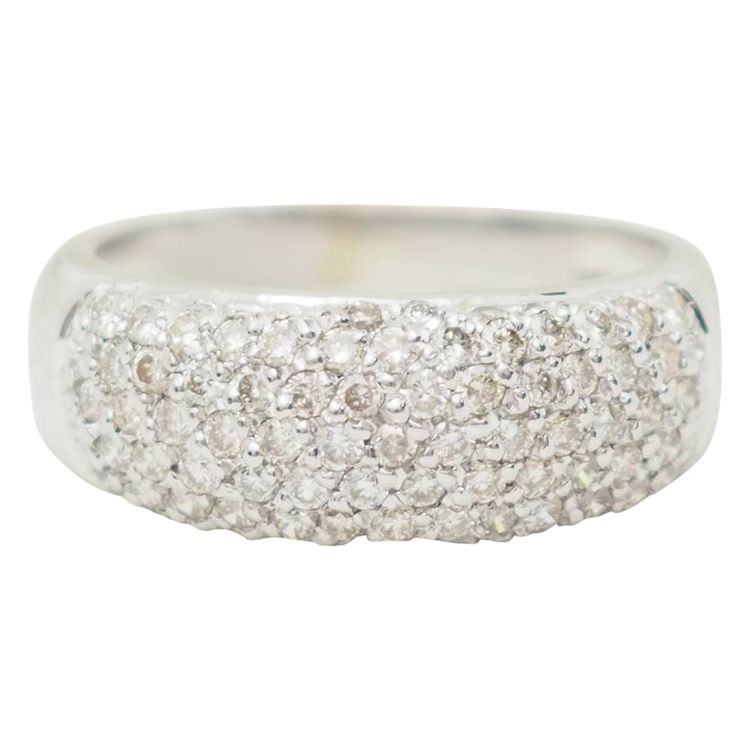Anello bangle in oro bianco e diamanti