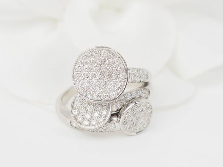 Bague en or blanc et diamants 
