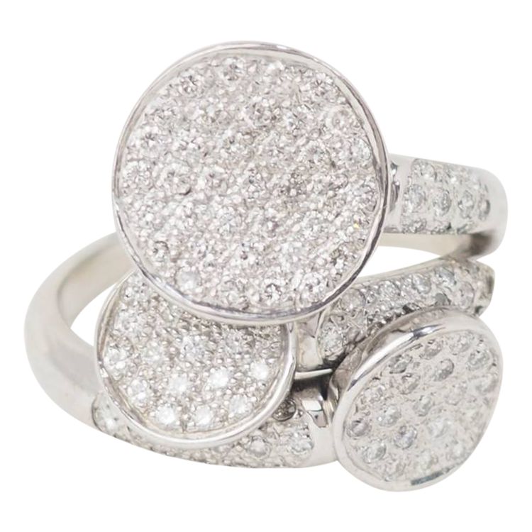Bague en or blanc et diamants 