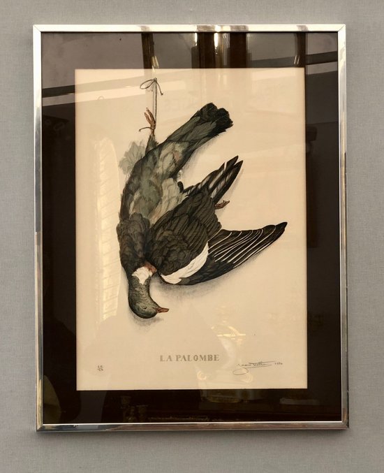 Pair Of Wood-pigeon Lithographs, Signed Jérôme Trolliet And Dated 1972