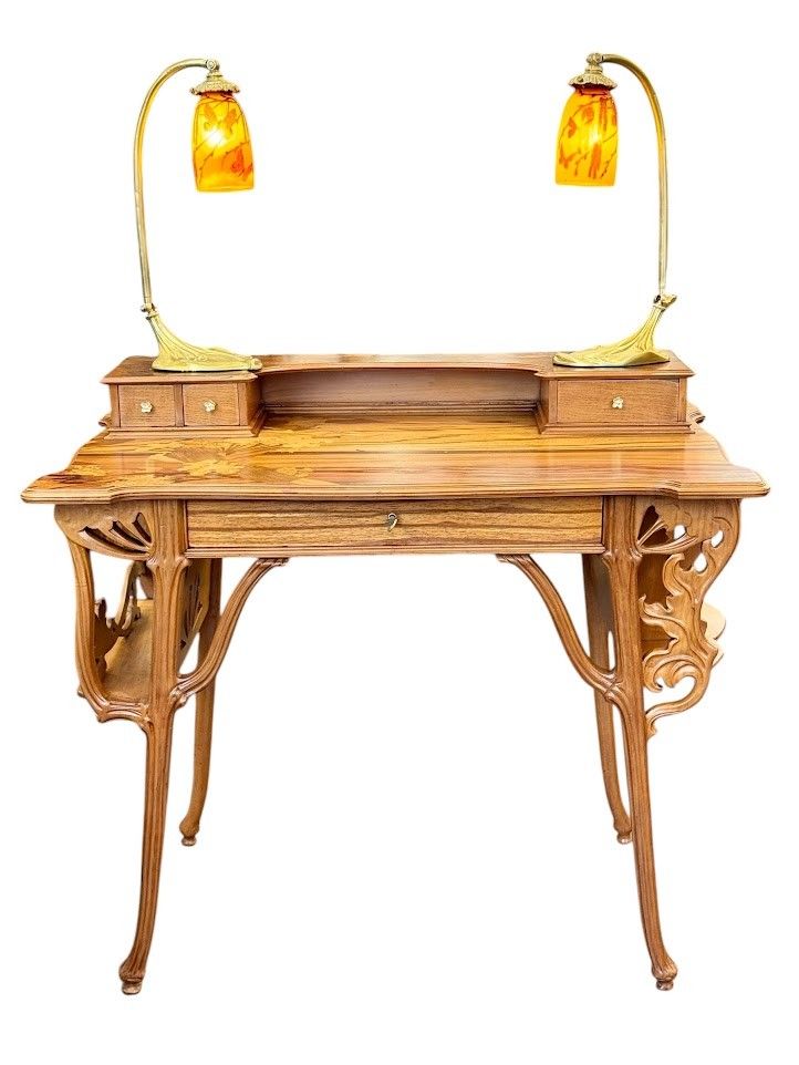 Paul Nicolas Paire de Lampes de Table Art Nouveau "Papillons"