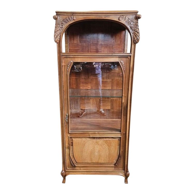 Art Nouveau display case from the Nancy School "Scolopendre Fern"