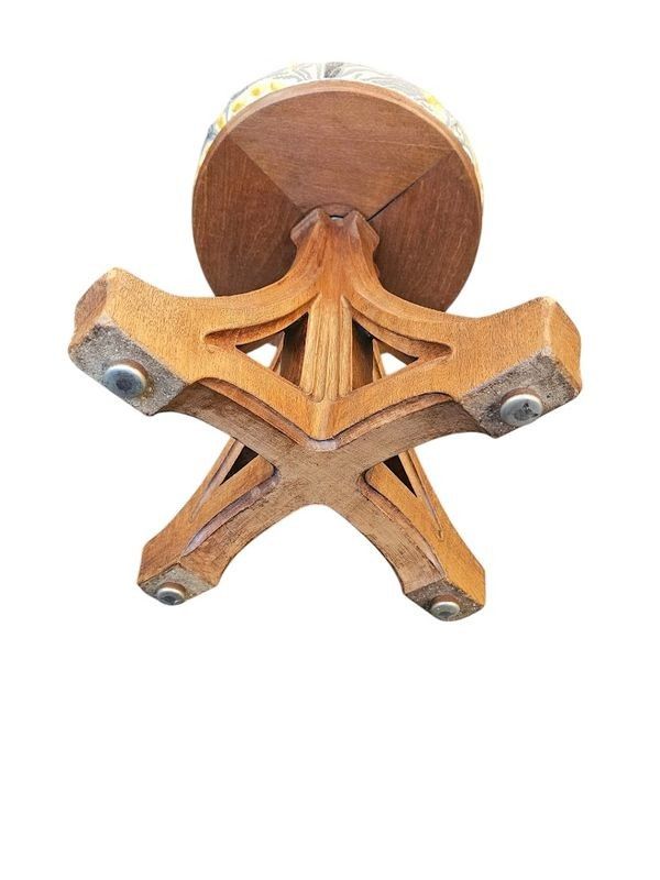 Art Nouveau stool attributed to Eugène Vallin
