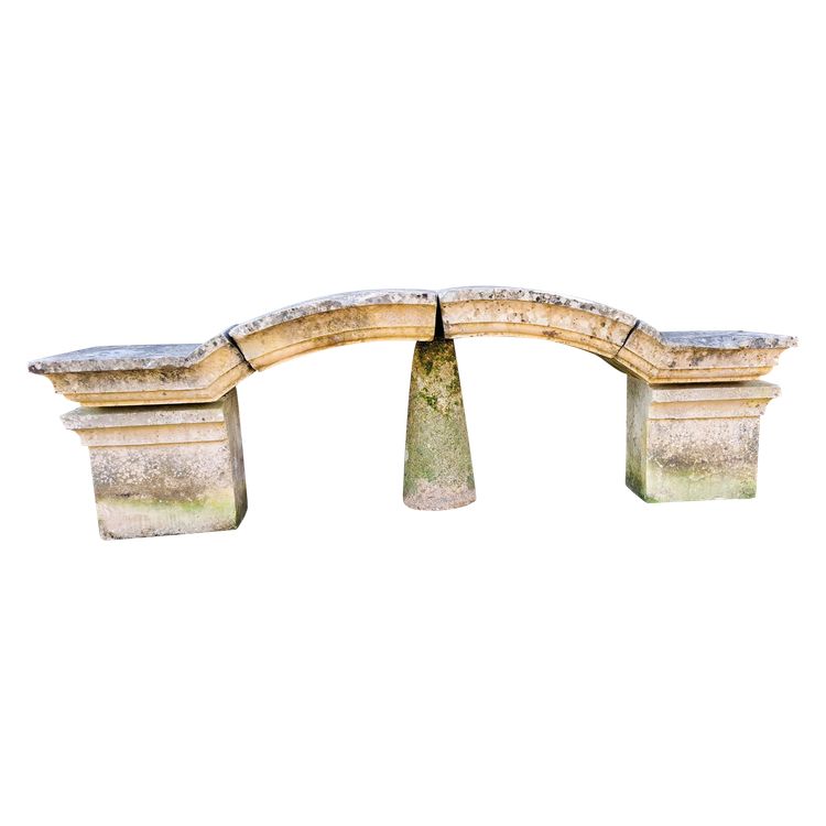 Louis XIV style country gate top in semi-hard stone, mid-20th century