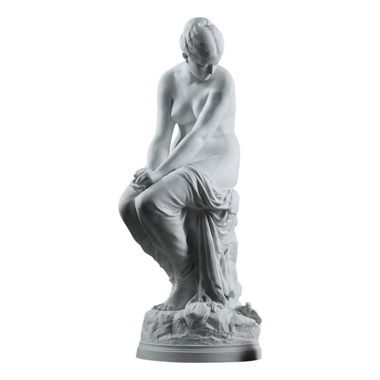 BISCUIT, "BATHER WITH SWALLOWS" BY AUGUSTE JOSEPH PEIFFER (1832 CA. 1886)