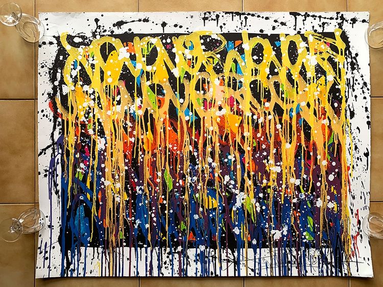Large Lithograph signed JONONE (in pencil), 95 cm, Visions of an angel
