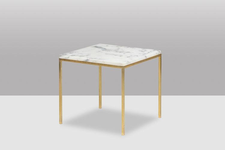 Pair of marble and gilt bronze end tables. 1970s. LS6309409P