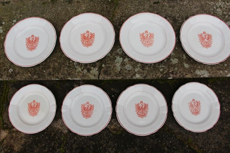 Set of 12 Plates from the Personal Service of William II at the Imperial Palace in Strasbourg