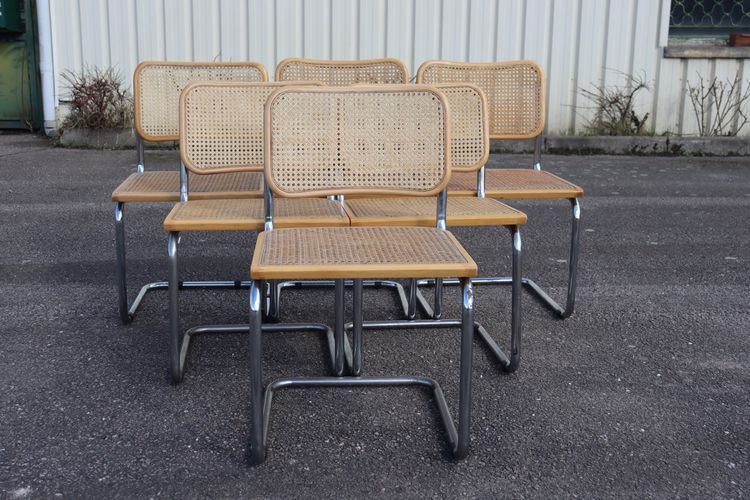 Set di 6 sedie da pranzo B32 di Marcel Breuer
