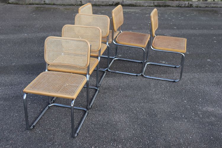 Set di 6 sedie da pranzo B32 di Marcel Breuer