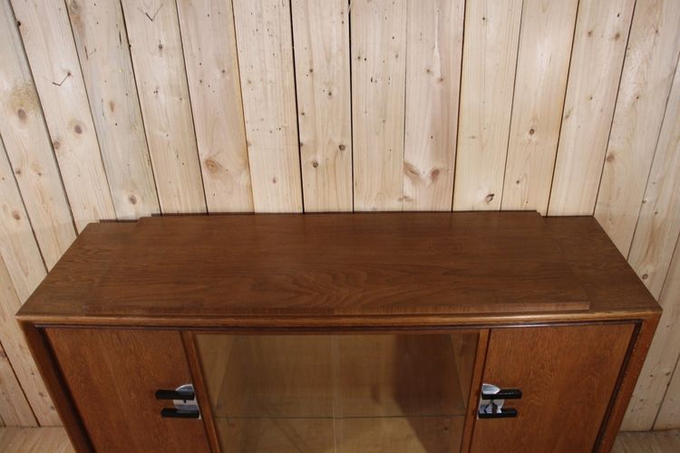 Desserte Buffet d'époque Art Déco En Chêne Clair De Auguste Vallin