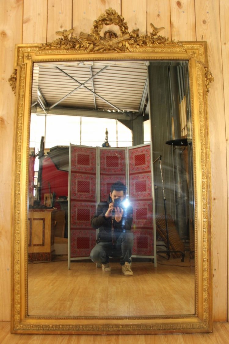 Miroir Napoléon III En Bois Doré
