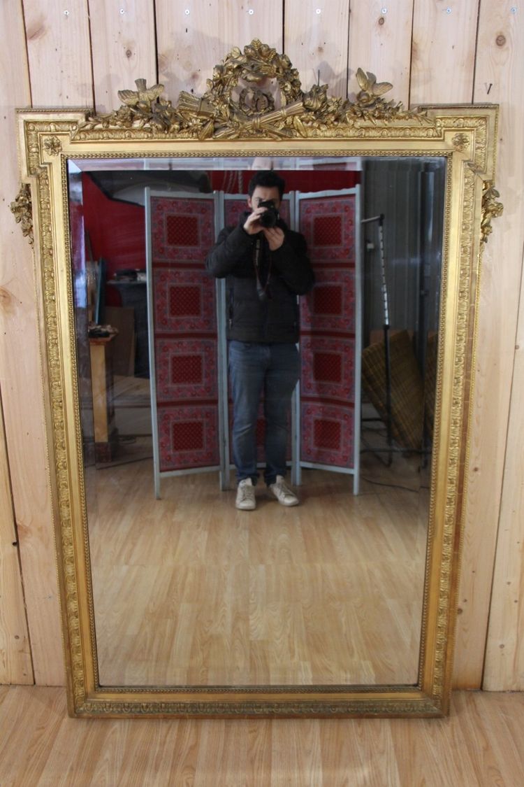 Miroir Napoléon III En Bois Doré