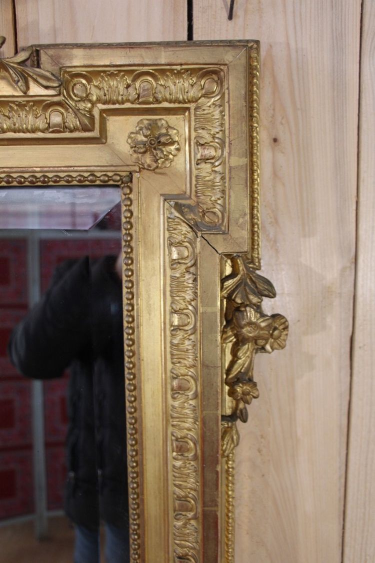 Miroir Napoléon III En Bois Doré