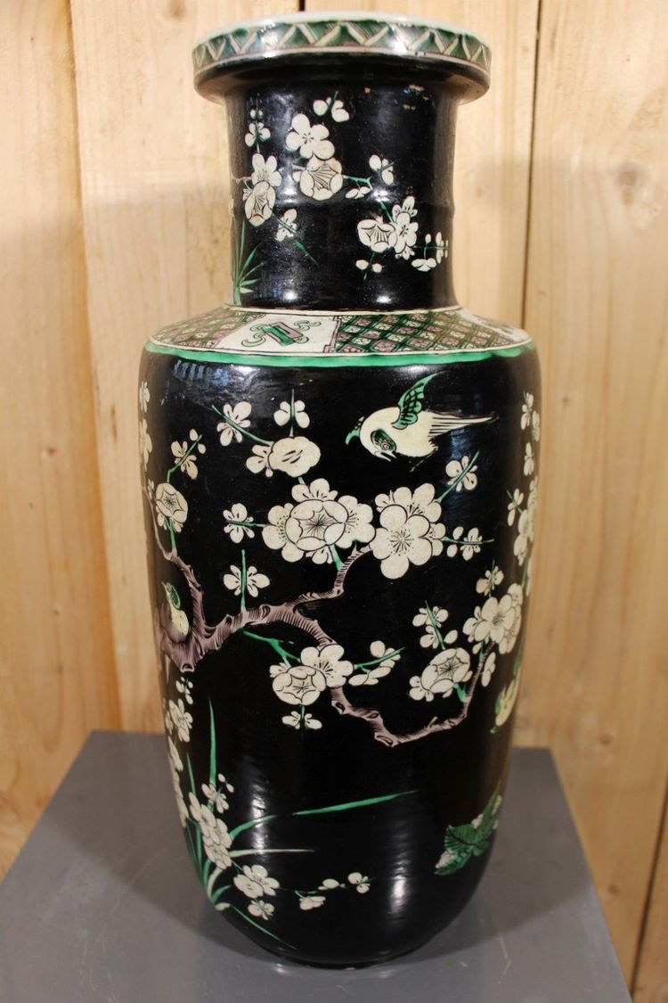 Vase En Porcelaine Chinoise XIXeme Famille Verte