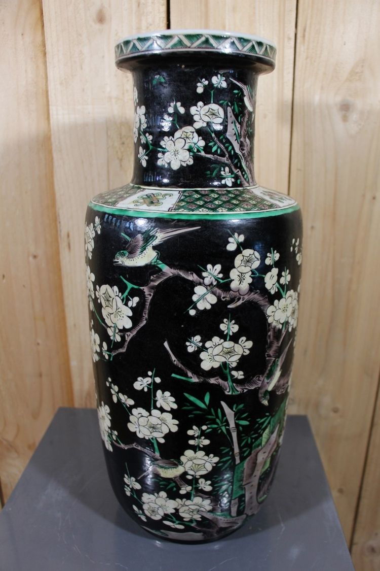 Vase En Porcelaine Chinoise XIXeme Famille Verte
