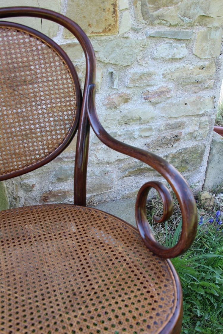 Curved Wooden Bench No. 5 Signed De Thonet 19th Century