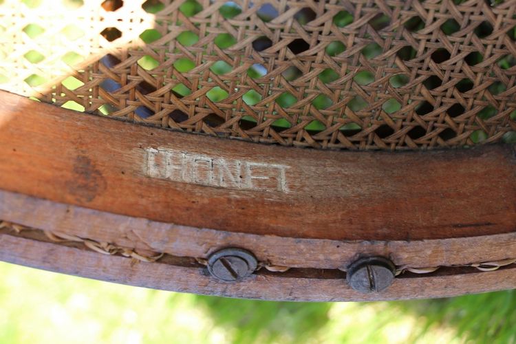 Curved Wooden Bench No. 5 Signed De Thonet 19th Century