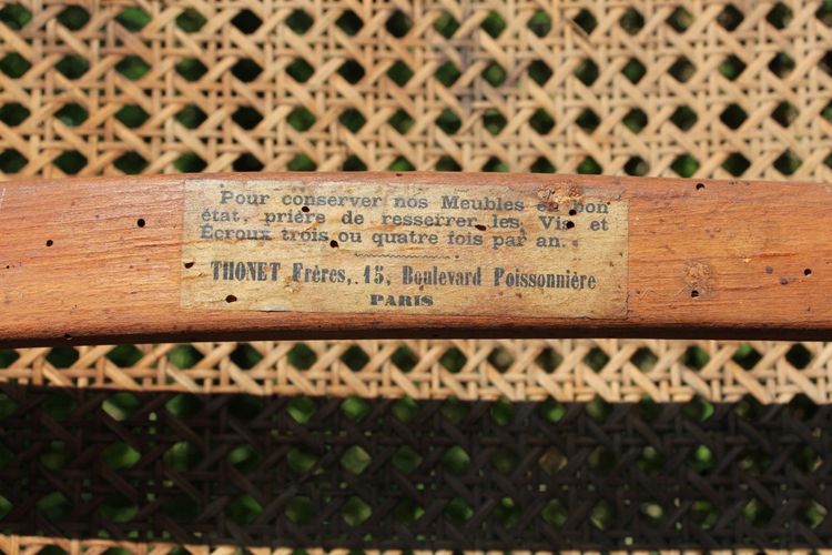 Curved Wooden Bench No. 5 Signed De Thonet 19th Century