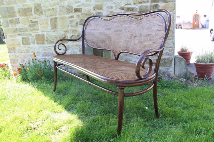 Curved Wooden Bench No. 5 Signed De Thonet 19th Century