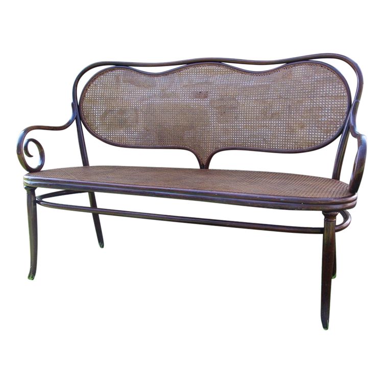Curved Wooden Bench No. 5 Signed De Thonet 19th Century
