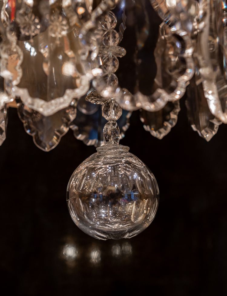 Henri Vian (1860-1905) & Baccarat: Louis XVI style silvered bronze chandelier circa 1890