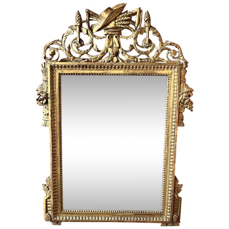 Mirror with garden attributes, Louis XVI period