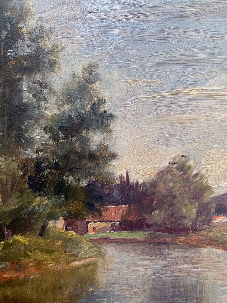 Tableau Jean-Baptiste Antoine GUILLEMET (1843-1918) Environs de Moret sur Loing