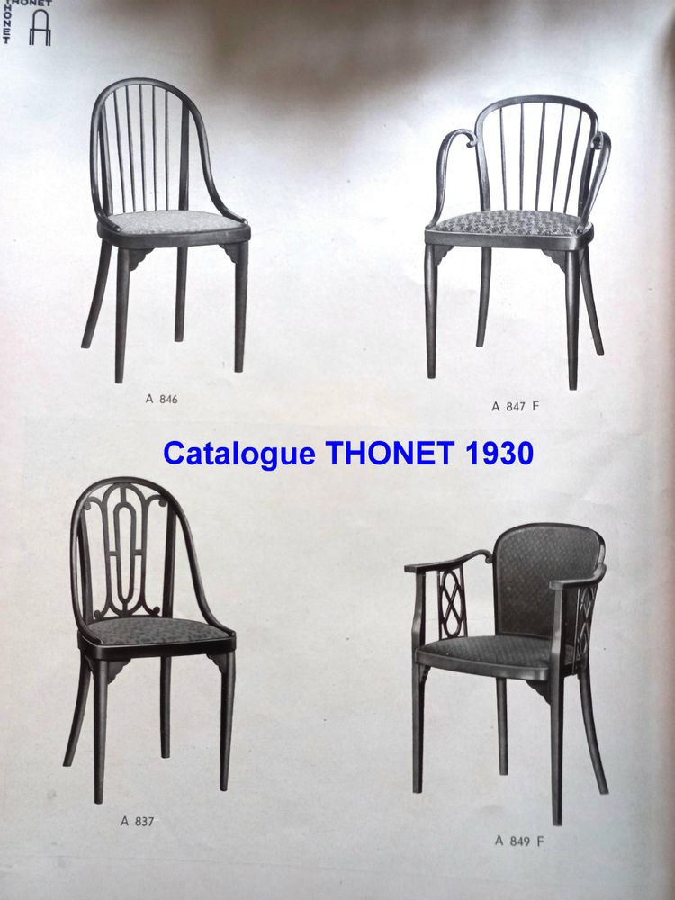 Sedia Thonet A846, circa 1925, Prutscher Art Deco