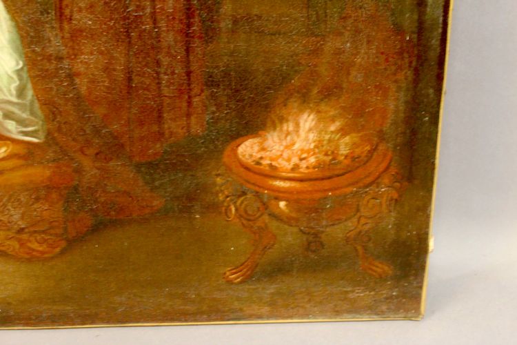 Öl auf Leinwand, 18. Jahrhundert „Christus bei Martha und Maria“ 