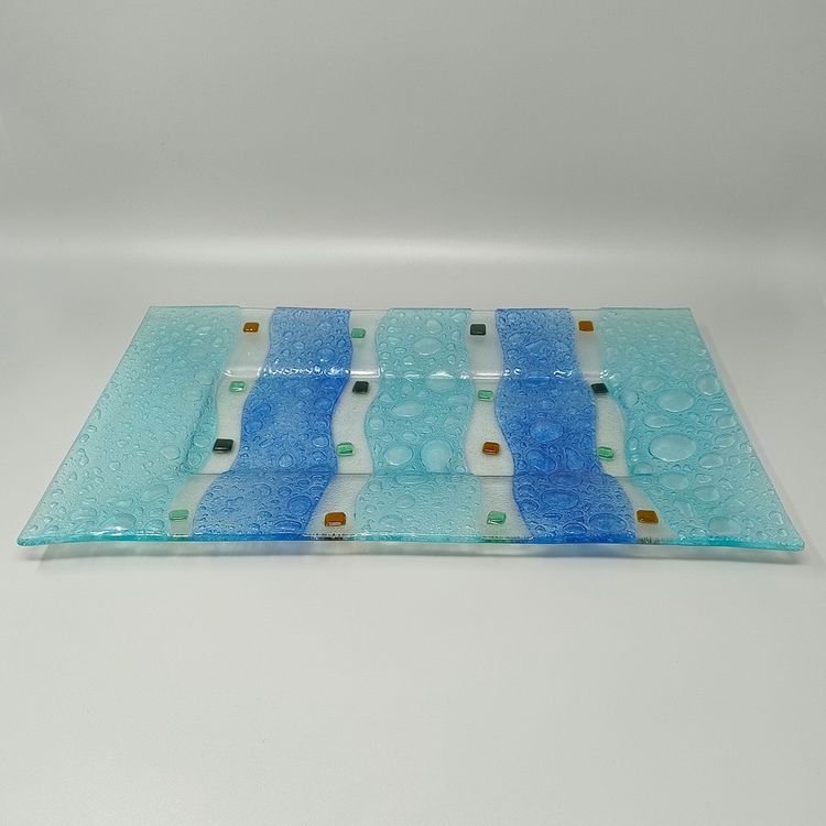 Plateau étonnant des années 1970 par Albatros en verre de Murano. Fabriqué en Italie.