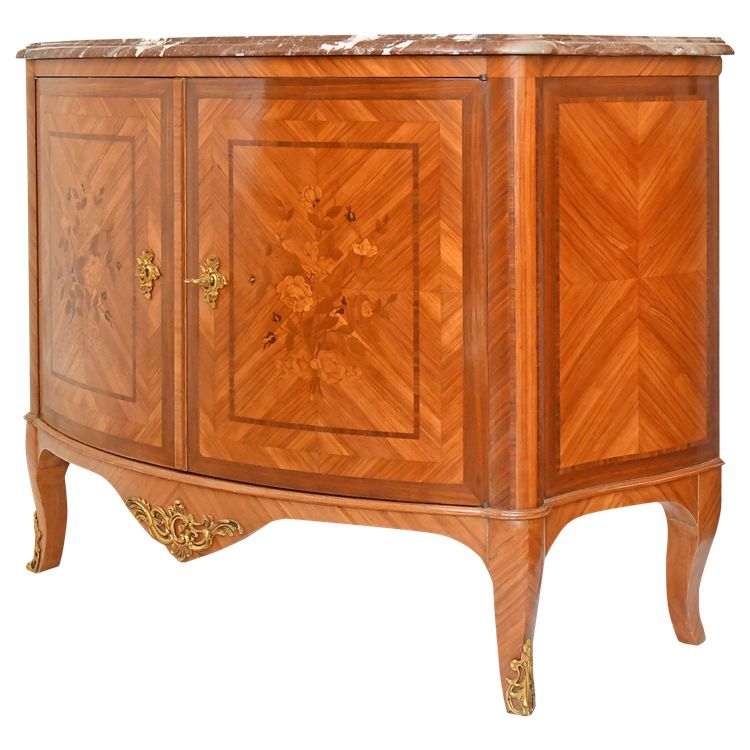 Credenza intarsiata in stile Luigi XV