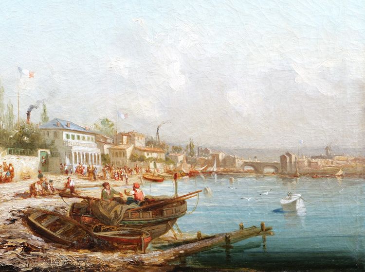Gustave Marius Julien, Busy View In Marseilles
