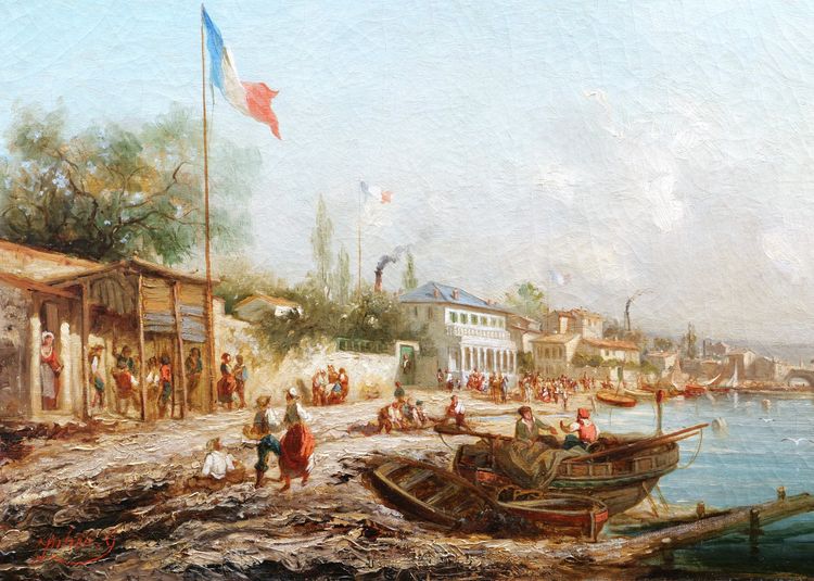 Gustave Marius Julien, Busy View In Marseilles
