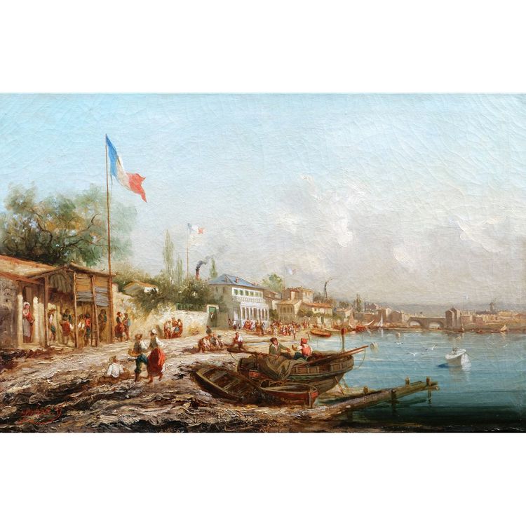 Gustave Marius Julien, Busy View In Marseilles