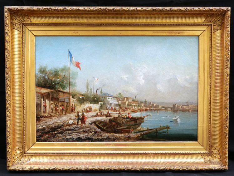 Gustave Marius JULIEN, Belebte Landschaft in Marseille