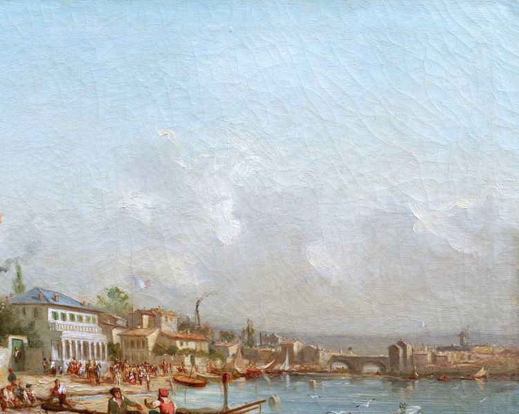 Gustave Marius JULIEN, Belebte Landschaft in Marseille