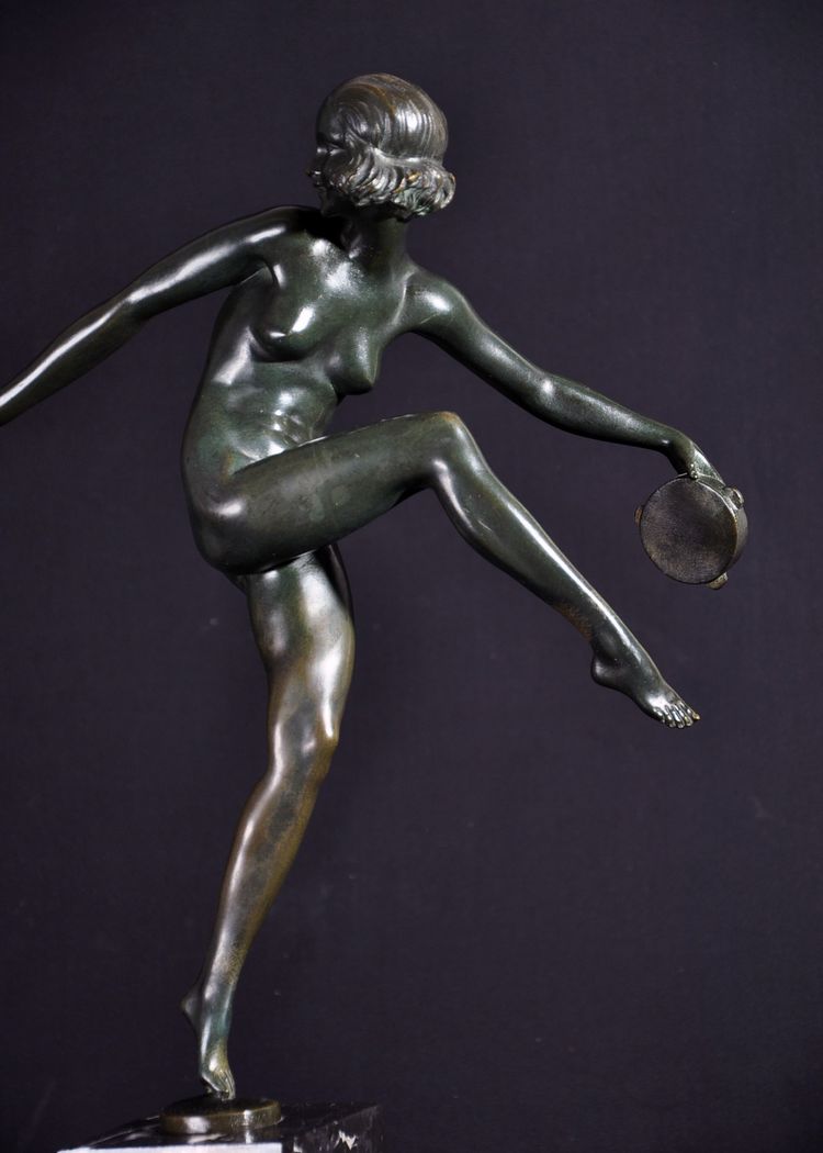 Pierre Laurel bronze titled Dancer with a Tambourine, early 20th century